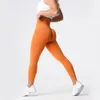 NVGTN – Leggings sans couture mouchetés Orange brûlé pour femmes, pantalons de Yoga taille haute, froissés, collants élastiques de levage des fesses, 240102