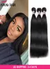 Ishow Peruvian Human Hair Bundles Wefts 4pcs Jet Black Brazilian Virgin Straight Weave Extensions for Women All Ages 828inch9296247