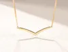 18K Yellow gold plated Polished Wishbone Necklace Women Gift Jewelry for 925 Sterling Silver Gold Chain Necklaces with Original Box1244291