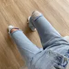 Frauen Jeans Hosen Weibliche Große Größe Boyfriend Jean Frauen Y2k Hohe Taille Mom Ripped 2024 Gerade Hosen