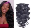 9A Grade 100 Virgin Body Wave Clip In Human Hair Extensions Wavy 1028inch Indian Virgin Clip In Hair Extensions 140g Human Hair 5948832