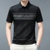 Polos Polos Summer T-shirt Lapel Ice Silk Szybkie suszące sportowe marka mody masy menswear Undershirt