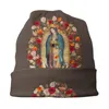 Berets Our Lady Of Guadalupe Mexico Virgin Mary Skullies Beanies Caps Winter Warm Knitted Hat Hip Hop Adult Bonnet Hats Outdoor Ski Cap