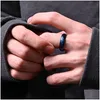 Band Rings Tungsten Steel Rhombus Black Contrast Color Ring Band For Men Women Hip Hop Fashion Fine Jewelry Drop Delivery Jewelry Rin Dhnuy