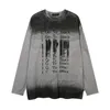 TKPA American Street Academy Style Oversize Long Sleeved T-shirt Men's and Women's Basic Hip Hop Bottom Top