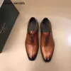 Berluti hommes chaussures en cuir formel Berlut nouveaux hommes Scritto motif couleur Oxford cuir de veau messieurs robe d'affaires Rj BHMH