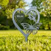 Garden Decorations Decorative Stakes Love Hearts Design Butterfly Ornament Plaque Farm Weatherproof Decor Yard Outdoor Home Memories Gift