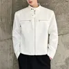 Jaquetas masculinas tendência homens cor sólida gola zíper streetwear manga longa magro colheita casaco moda casual masculino outerwear