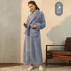 Dames nachtkleding Winter verdikte comfortabele katoenen fluwelen pyjama voor heren Oversized lichte luxe paar badjassen verlengd