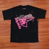 Homens camisetas T-shirt gráfico camiseta rosa jovem bandido sp5der 555555 impresso aranha web padrão algodão h2y estilo mangas curtas top tees hip hop