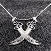 Retro Imam Ali Sword Muslim Islam Knife Necklace Jewelry Stainless Steel Arabic Pendant Necklaces For Men Women jewlery N403S02 Y0251l