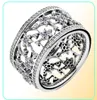 Compatível com anel de joias de prata Forget Me Not Purple Clear CZ anéis 100% joias de prata esterlina 925 inteiras DIY para mulheres194D6388518