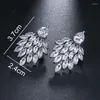 Stud Earrings JMK High Quality Cubic Zircon Bridal Wedding Vintage Women Party Jewelry Bohemian Big Green Stone