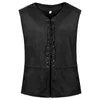 Gilets pour hommes gilet confortable gilet steampunk col en V hiver automne confortable gothique à lacets Renaissance sans manches