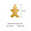 Charms 5st/Lot Gingerbread Man Pendants Söta rostfria julkakor Figur för armband halsbandsmycken