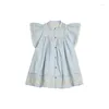 Платья для девочек, бренд LM, коллекция 2024 года, летнее детское платье для девочек, милая вышивка, высокое качество, модная одежда принцессы для маленьких детей
