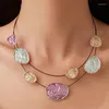 Collier ras du cou en alliage coloré, chaîne pendentif pour femmes et filles, plaqué or et argent, bijoux à la mode, cadeau de fête, Style 2024