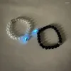 Strand Handgemaakte Kroon Kralen Charms Armband Luminou Hart Glow In The Dark Paar Voor Lover Mannen Vrouwen Fluorescerende Gift