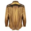 Men's T Shirts Long Sleeved Lapel Fashion Button Down Shirt Sequin Casual Slim Dress Mens Plain Top