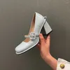 Dress Shoes Korean Version Careful Machine Bow Single Shoe Square Toe Mary Jane Spring And Autumn Shallow Cut Patent Leather High Heels