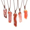 12PCS Lot Sur Carnelian Naszyjnik Naszyjnik Naturalny Kamień Energia Uzdrawianie Wisiorki Fabryka Jewelleria do objętościowych przedmiotów Whole210U