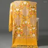 Szaliki mieszanka kaszmirowa Pashmina haft szal kwiatowy okłada mejr bufanda szalik echarpes poncho cape jesienna zima