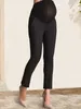 Women's Pants Pregnant Women Over Bump Soft Pregnancy Trouser Elastic Support Full Ankle Length Solid Lift Gift Maternity Black Office