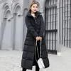 Women's Trench Coats Winter Women Parkas Extended Large Woolen Collar Cotton Jacket Ruched Solid Color Single Breasted Zipper Slim Big Hem