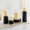 Kandelaars Kleine Potten Glas Transparant Rond Scandinavisch Design Metaal Bruiloft Hoge Portavelas Feestdecoratie