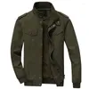 Chaquetas para hombres Monos de moda Hombres Bomber Chaqueta Algodón Manga larga Caqui Vuelo Otoño Casual Masculino Tallas grandes Abrigo verde 6xl Tops para niños