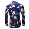 Męskie koszulki Casual Shirts Mand Mens Długie rękaw Sym Szczupły nadruk Summer Summer Floral Hawaiian Loose Tops Plus Size 5xl 6xl 7xl