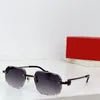 새로운 패션 디자인 스퀘어 모양 파일럿 선글라스 0416S 금속 프레임 림리스 컷 렌즈 간단하고 인기있는 스타일 다목적 야외 UV400 보호 안경