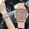 Montre-bracelettes sdotter mode 2024 Pink Simple Retro Femmes Regarder la robe de cuir décontractée Relogo Feminino Montre Homme