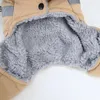 Dog Apparel Coat With Fur Collar Puppy Overall D-Ring Winter Clothes For Small Dogs Chihuahua Jacket Poodle Costume Pet