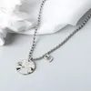 Pendant Necklaces NBNB Punk Wave Circle Pendent Necklace For Women Party Jewelry Hip-hop Girls Clavicle Chain Fashion Female Accessories