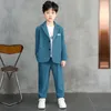 Clothing Sets Kids School Baby Boys Jacket Pants Formal Pograph Dress 2Pcs Set Graduation Suit Child Birthday Ceremony Costume