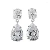 Stud Earrings 2024 European And American High Carbon Diamond Pear Shaped Water Drops 10 14 Earstuds Women's