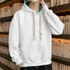 Men's Hoodies Male Clothes Solid No Logo Sweatshirt For Men White Loose Hooded Sweat Shirt Harajuku Fashion Pastel Color Streetwear S