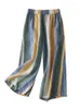 Pantaloni da donna stile giapponese cotone lino gamba larga pantaloni vintage drappeggiati dritti casual larghi morbidi e comodi Z133