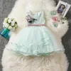 Vestidos bebê meninas vestido de renda com broche de flor crianças design malha tutu saias novo verão crianças gaze colete vestidos 3 cores z01