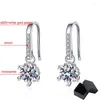 Dangle Oorbellen DRring 0.5CT 5mm Echte Moissanite Drop Voor Vrouwen D Kleur Sneeuwvlok S925 Sterling Zilveren Bruiloft Sieraden