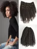 4A 4B 4C Afro Kinky Kıvırcık Kipi İnsan Saç Uzantıları Brezilya Bakire Remy Remy Saç Klipler Ins Beach Curl Saç Uzantıları Geasy6309577