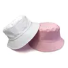 Chapeaux seau Double face unisexe avec Logo personnalisé, pour femmes et hommes, réversible, noir, Panama, Bob, chapeau de soleil, Simple, couleur bonbon, casquette de pêche