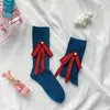 Women Socks Pile Women's Pearl Stockings Net Red Bow Day Lolita Solid Color Vintage Slim White K1013