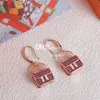 Stylish Rhinestone Earrings Studs Mini Bag Style Letter Retro Studs Earrings 18K Gold Charming Earrings Jewelry