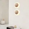 Wandlampen Scandinavische minimalistische retro lampdecoratie halfronde gele grotsteen LED gang slaapkamer nachtkastje