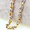 Chains Granny Chic Fashion 316L Stainless Steel Necklace 6.5-12mm Wide Coffee Beans Link Chain Gold/Silver Color Jewelry Men Women Gift