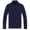 Polos para hombre, suéter de cuello alto de otoño e invierno, camisa térmica gruesa de Color sólido, jersey con cuello redondo, All-Ma