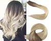 Balayage Human Hair Extensions Tape ins Ombre Dark Brown to Light Brown and Bleach Blonde Tape On Hair Remy Straight 100g 40pcs5537978