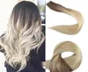 Balayage Human Hair Extensions Ins Ombre ciemnobrązowy do jasnobrązowej i wybielającej blond taśma na włosach prosta 100g 40pcs5537978